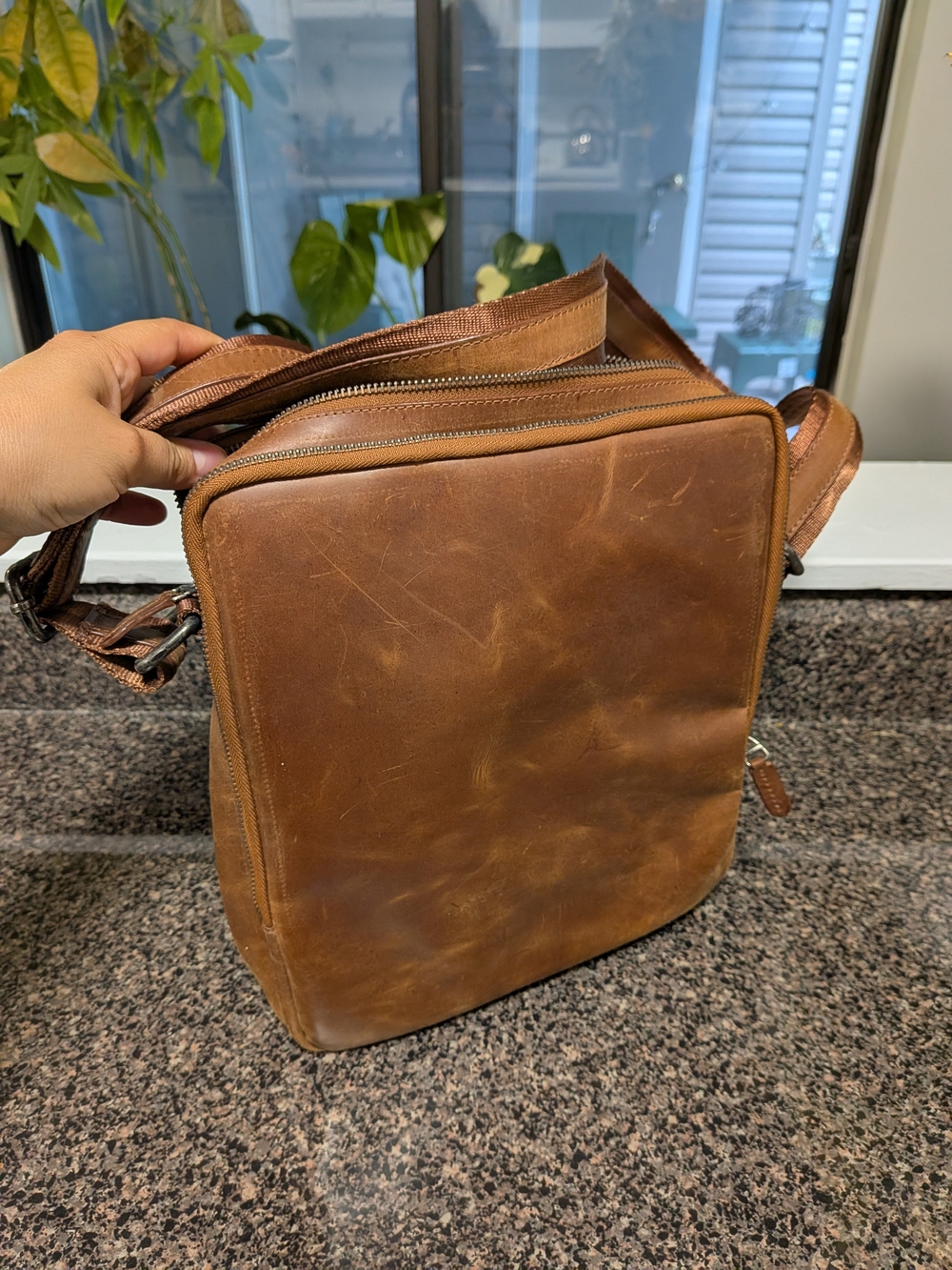 Men's Brown Leather Crossbody Bag - Classic Everyday Carry